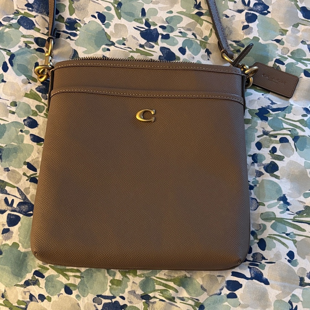 Coach Brown Crossbody Bag with Gold Hardware